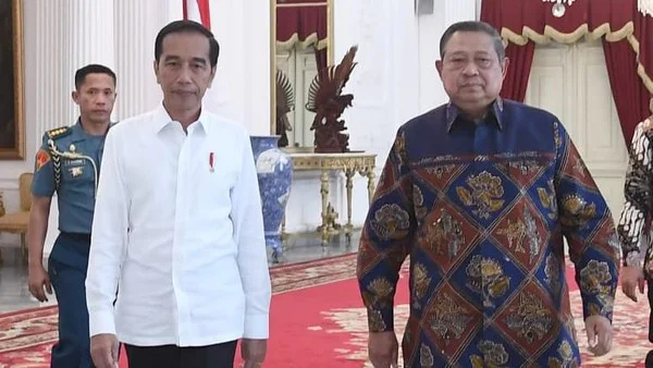 Ketua Majelis Tinggi Partai Demokrat Soesilo Bambang Yudhoyono menemui Presiden Joko Widodo di Istana Bogor (BPMI Setpres)