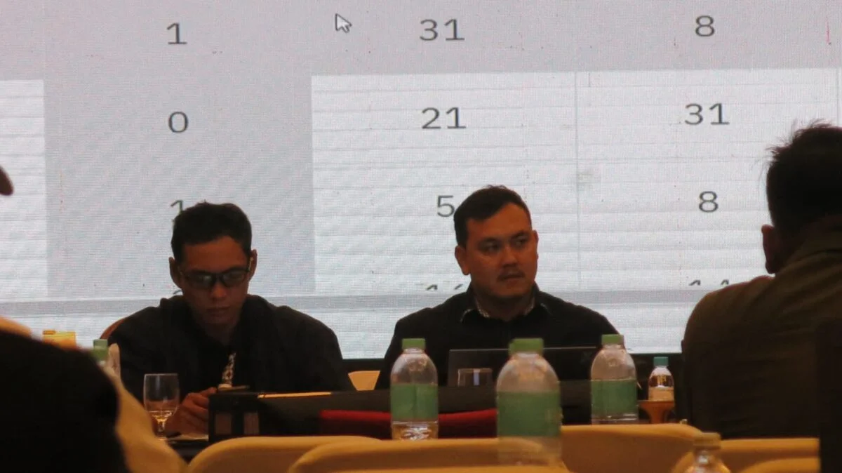 Ketua KPU Kabupaten Bogor, M Adi Kurnia memimpin rapat pleno rekapitulasi hasil penghitungan suara pemilu 2024
